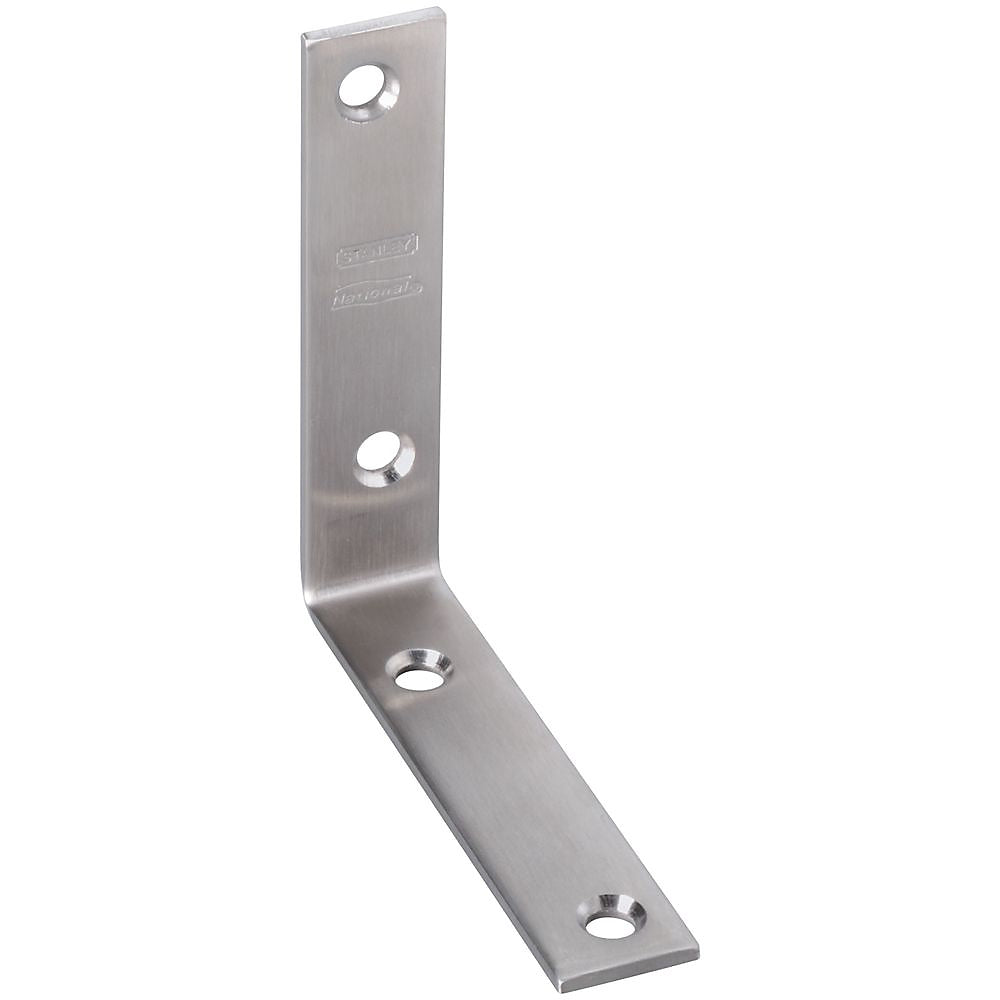 National Hardware V415 Series N348-862 Corner Brace, 4 in L, 7/8 in W, 4 in H, Stainless Steel