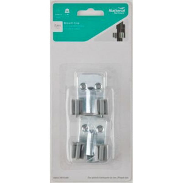 National Hardware V2214 N112-018 Broom Clip, 5 lb, Screw Mounting, Steel, Zinc