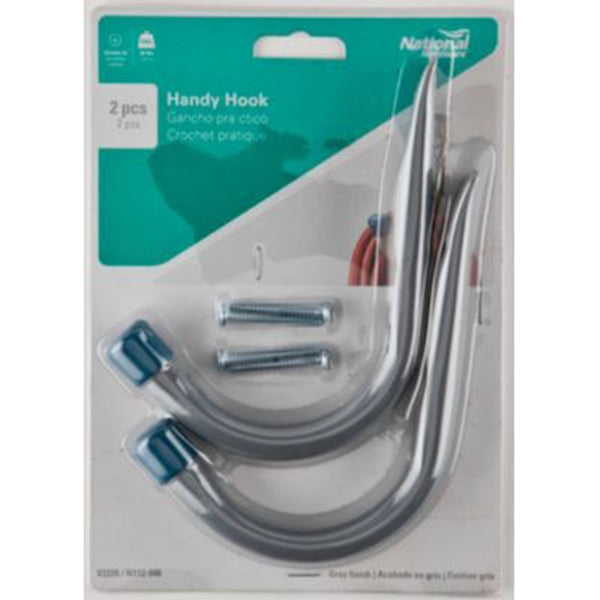 National Hardware V2226 N112-046 Handy Hook, 30 lb, Screw Mounting, Steel, Gray, Powder-Coated