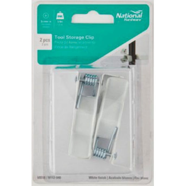 National Hardware V8518 N112-040 Tool Storage Clip, 5 lb, Steel, White