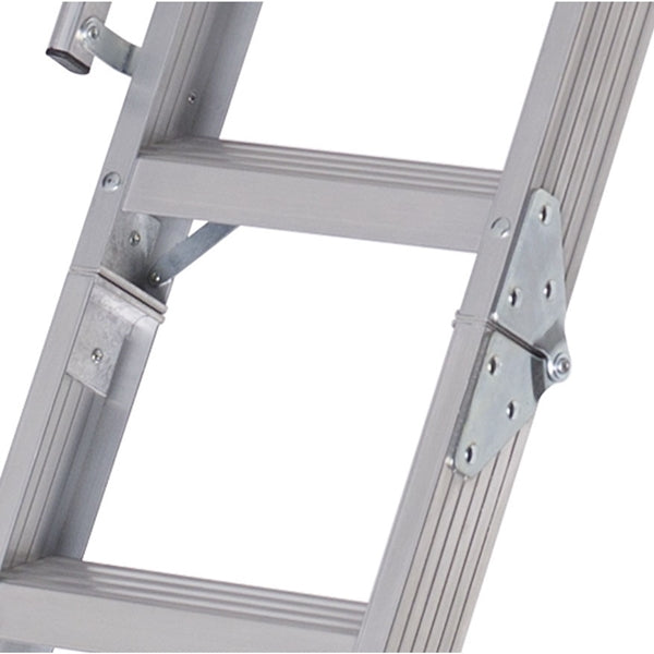 Louisville Everest Series AL258P Attic Ladder, 10 to 12 ft H Ceiling, 25-1/2 x 63 in Ceiling Opening, 13-Step, 350 lb