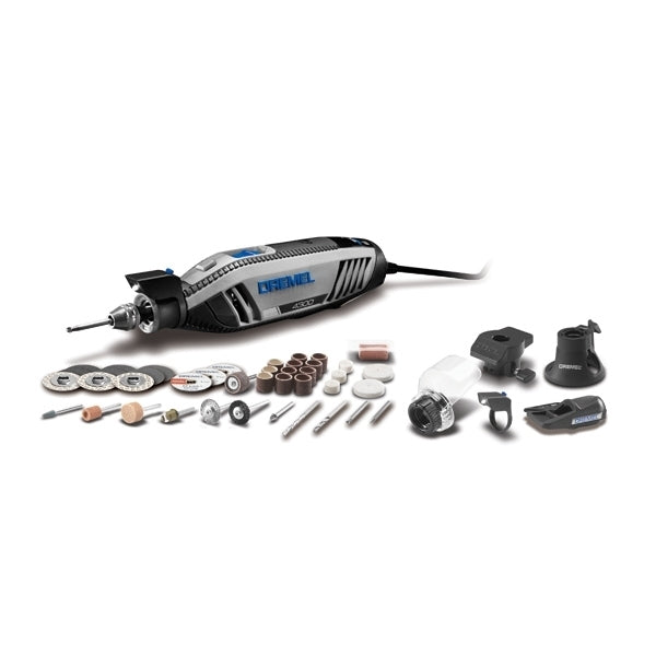 DREMEL 4300-5/40 Rotary Tool Kit, 1.8 A, 1/32 to 1/8 in Chuck, Keyless Chuck, 5000 to 35,000 rpm Speed