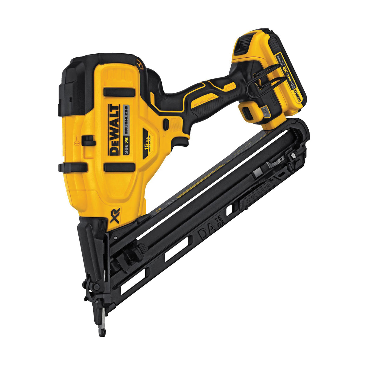 DeWALT DCN650D1 20V Max XR 15G Cordless Angled Finish Nailer Kit (Includes 20V Max XR 2.0ah Battery, Charger, and Kit Bag)