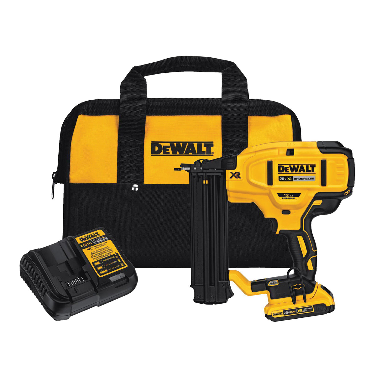 DeWALT DCN680D1 20V Max XR 18G Cordless Brad Nailer Kit (Includes 20V Max XR 2.0ah Battery, Charger, and Kit Bag)