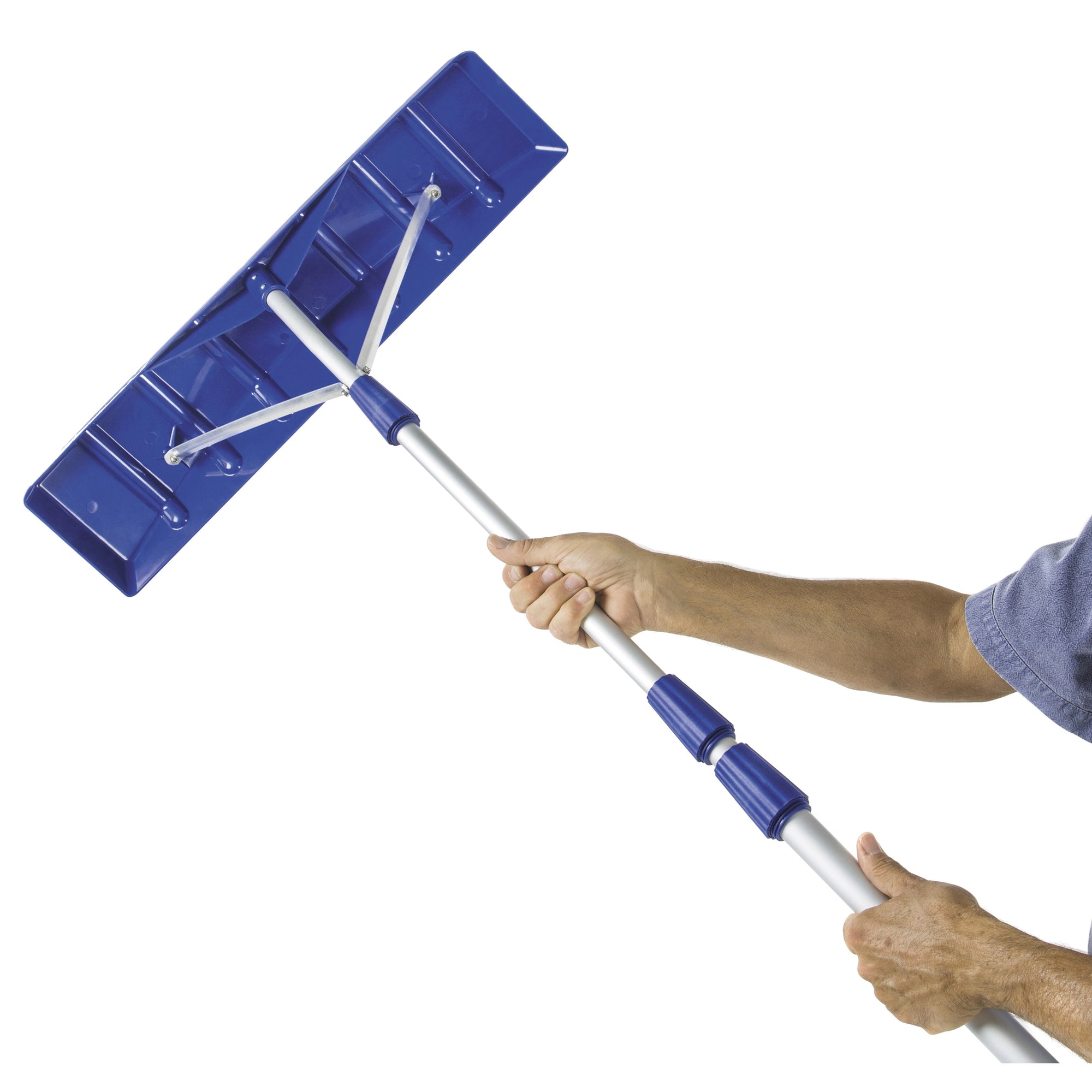 Snow Joe RJ204M Snow Shovel Roof Rake, Polyethylene Blade, Poly Head, Telescopic Handle, Aluminum Handle