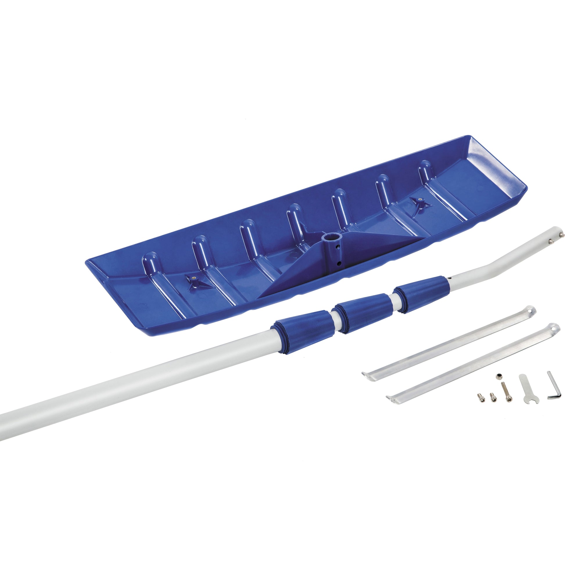 Snow Joe RJ204M Snow Shovel Roof Rake, Polyethylene Blade, Poly Head, Telescopic Handle, Aluminum Handle