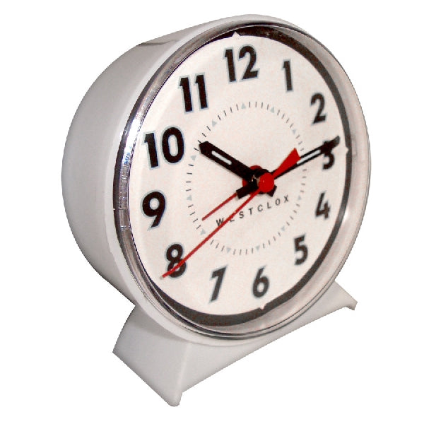 Westclox 15550 Alarm Clock, Plastic Case, White Case