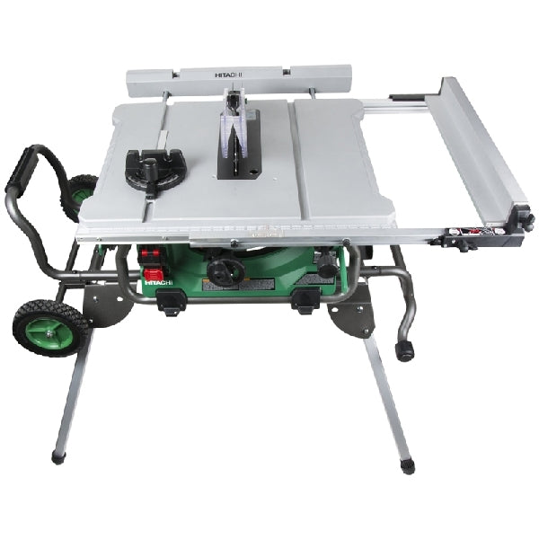Metabo HPT C10RJ Jobsite Table Saw with Fold/Roll Stand, 120 V, 15 A, 10 in Dia Blade, 0.63 in Arbor