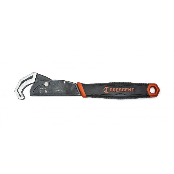 Crescent CPW12 Pipe Wrench, 1-1/2 in Jaw, 12 in L, Steel, Black-Oxide, Ergonomic Handle