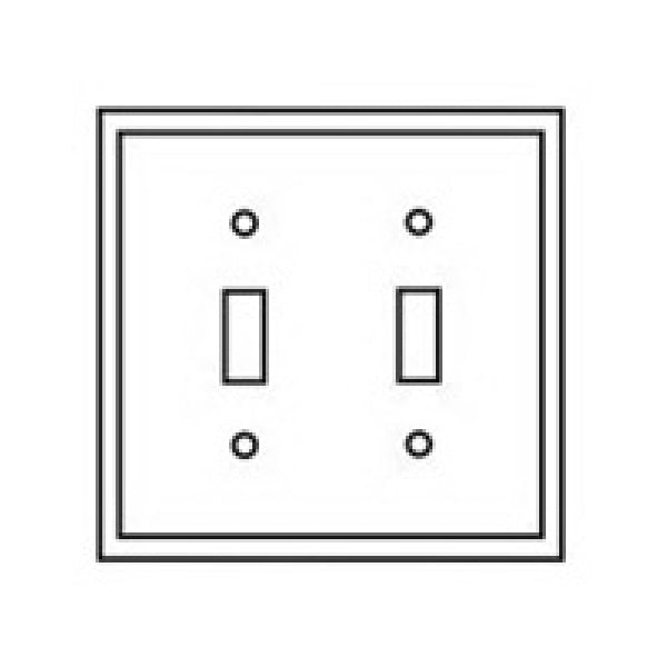 EATON PJ2LA Switch Wallplate, 4.87 in L, 4.94 in W, 2 -Gang, Polycarbonate, Light Almond, High-Gloss