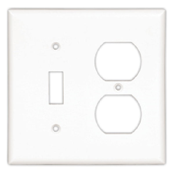 Eaton Wiring Devices 2157LA-BOX Combination Wallplate, 4-1/2 in L, 2-3/4 in W, Standard, 2 -Gang, Thermoset