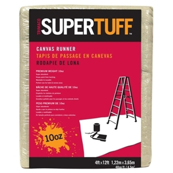 Trimaco SUPERTUFF 51127 Drop Cloth, 12 ft L, 4 ft W, Canvas