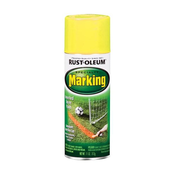 RUST-OLEUM SPECIALTY 1997830 Marking Spray Paint, Flat, Bright Yellow, 11 oz, Aerosol Can