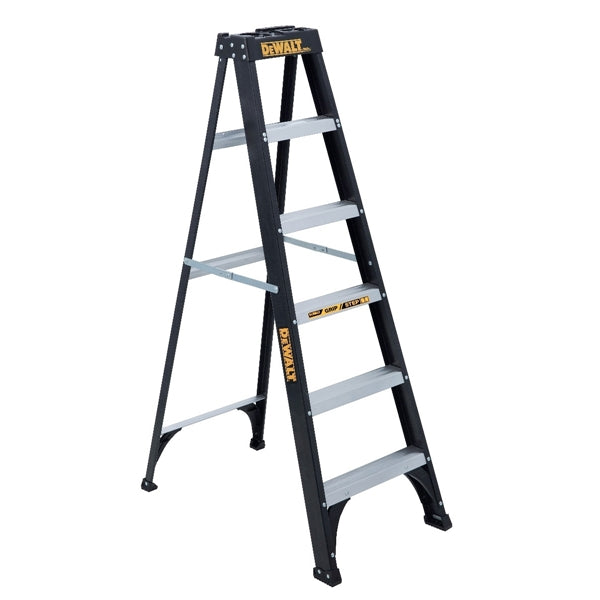 DeWALT by Louisville DXL3110 Series DXL3110-06 Step Ladder, 6 ft H, Type I Duty Rating, Fiberglass, 250 lb