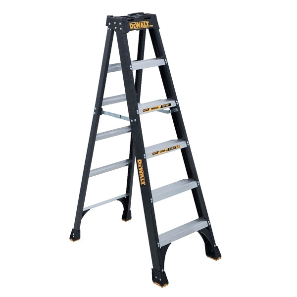 DeWALT by Louisville DXL3010 Series DXL3010-04 Step Ladder, 4 ft H, Type IA Duty Rating, Fiberglass, 300 lb