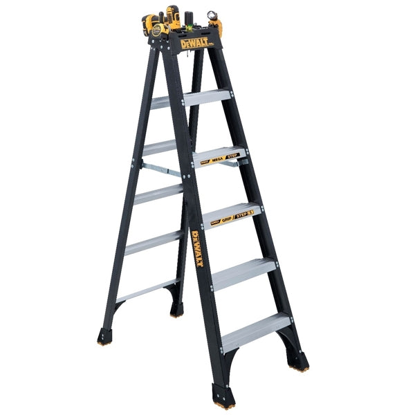 DeWALT by Louisville DXL3010-06 Step Ladder, 124 in Max Reach H, 5-Step, 300 lb, Type IA Duty Rating, 3 in D Step