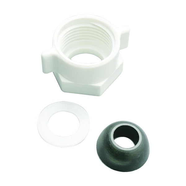 Plumb Pak PP835-49 Ballcock Coupling Nut with Cone Washer, 5/8 in, Plastic