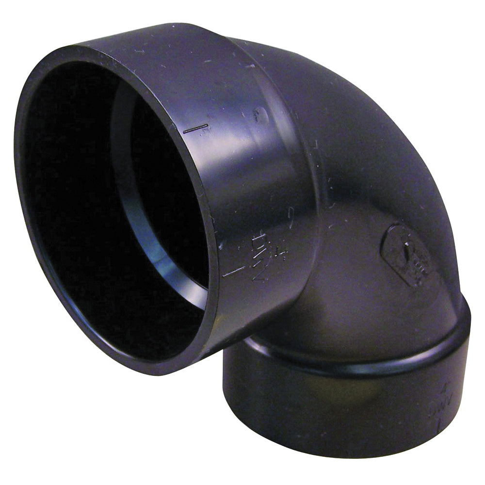 GENOVA 82840 Sanitary Pipe Elbow, 4 in, Hub, 90 deg Angle, ABS, SCH 40 Schedule