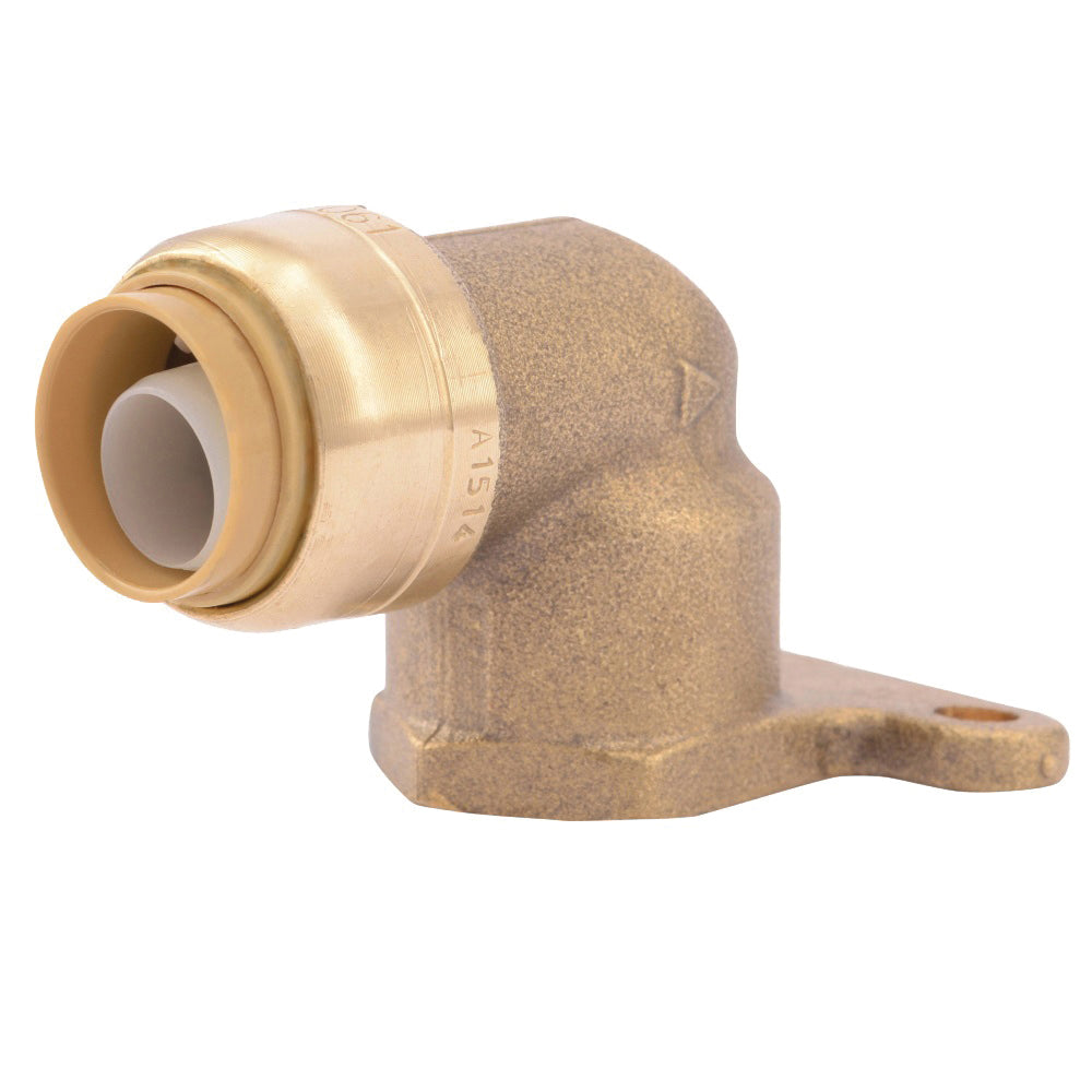 SharkBite U335LFA Hy-Ear Pipe Elbow, 1/2 in, 90 deg Angle, Brass, 200 psi Pressure