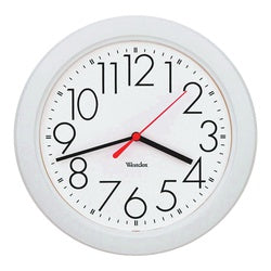 Westclox 461761 Clock, Round, White Frame, Plastic Clock Face, Analog