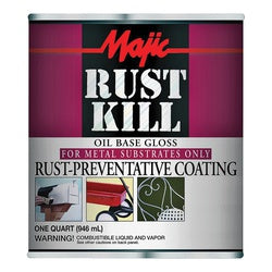 Majic Paints Rustkill Series 8-6014-2 Enamel Paint, Gloss, Aluminum, 1 qt, Can, Oil Base