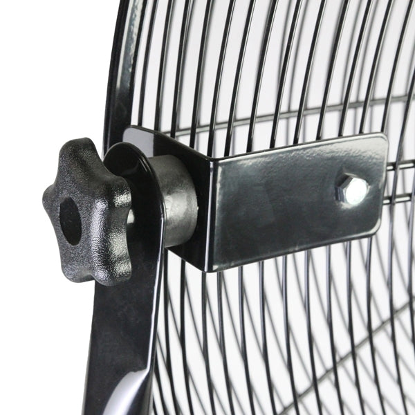 MaxxAir HVPF 30 YOKE High-Velocity Pedestal Fan, 120 V, 1.65 A, 360 deg Sweep, 30 in Dia Blade, Black