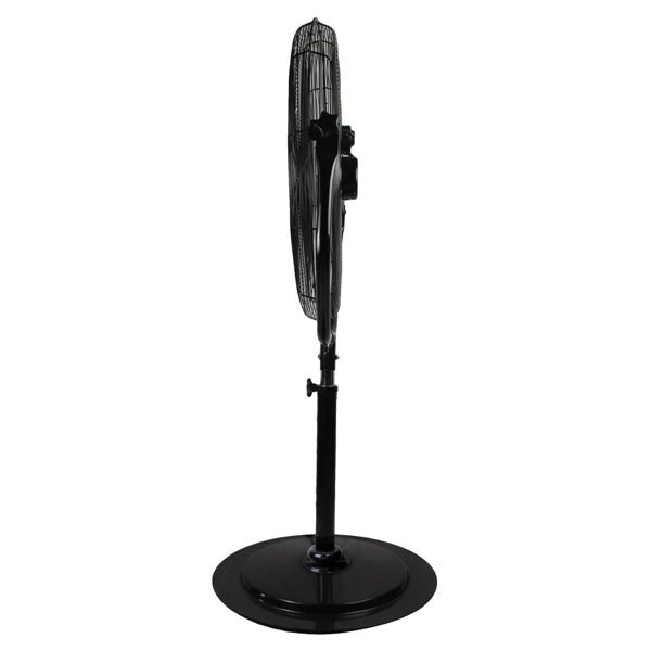 MaxxAir HVPF 30 YOKE High-Velocity Pedestal Fan, 120 V, 1.65 A, 360 deg Sweep, 30 in Dia Blade, Black