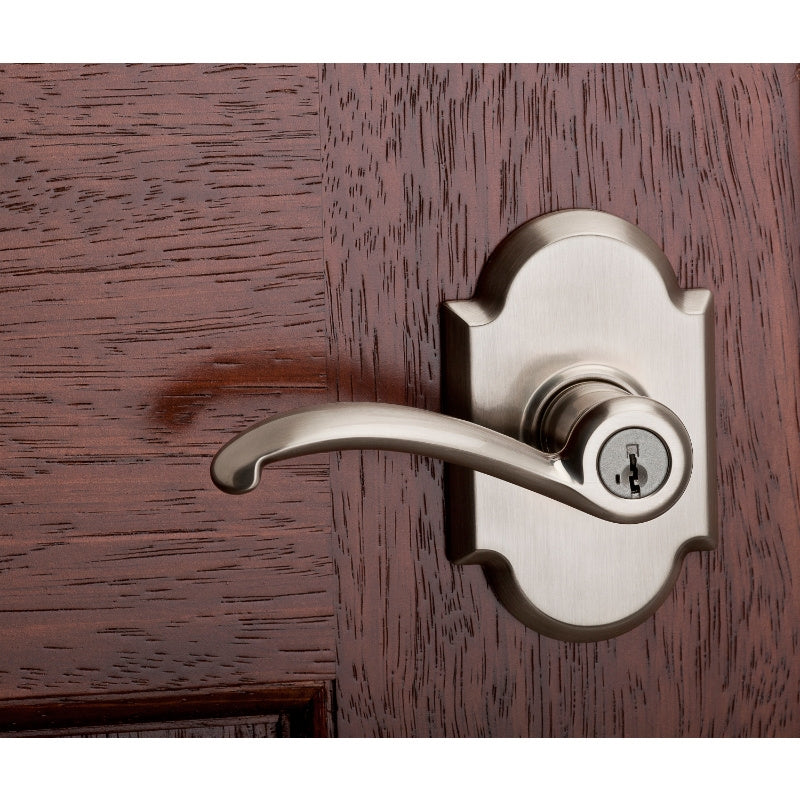Kwikset 97402-711 Entry Lever Lockset, Metal, Satin Nickel