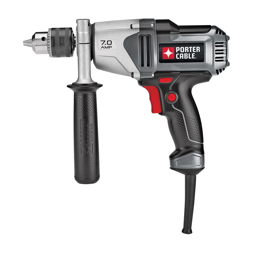 PORTER-CABLE PC700D Electric Drill, 7 A, 1/2 in Chuck, Keyed Chuck, 6 ft L Cord