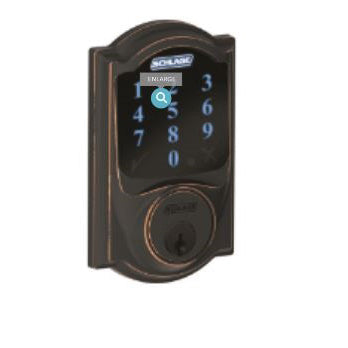 Schlage BE469NX CAM 716 Deadbolt, 1 Grade, Aged Bronze, 2-3/8 x 2-3/4 in Backset, C Keyway, 1-3/8 to 1-3/4 in Thick Door