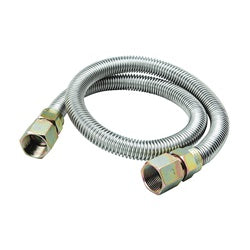 B &amp; K G012SS151524RP Gas Connector, 3/4 in, FIP, Stainless Steel, 24 in L, 5/8 in OD