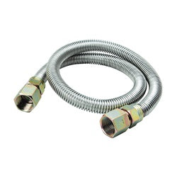 B &amp; K G012SS151548RP Gas Connector, 3/4 in, FIP, Stainless Steel, 48 in L, 5/8 in OD