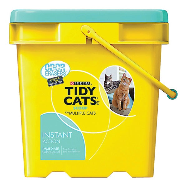 Tidy Cats Instant Action 7023010785 Cat Litter, 35 lb Capacity, Gray/Tan, Granular Jug
