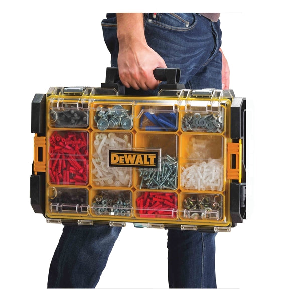 DeWALT ToughSystem Series DWST08202 Parts Organizer, 44 lb, 13-1/8 in OAW, 4-1/2 in OAH, 4.56 in OAD, Foam, Black