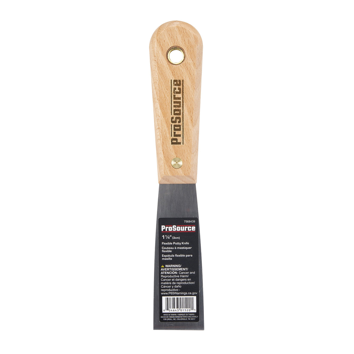 ProSource 01520R Putty Knife with Rivet, 1-1/4 in W HCS Blade