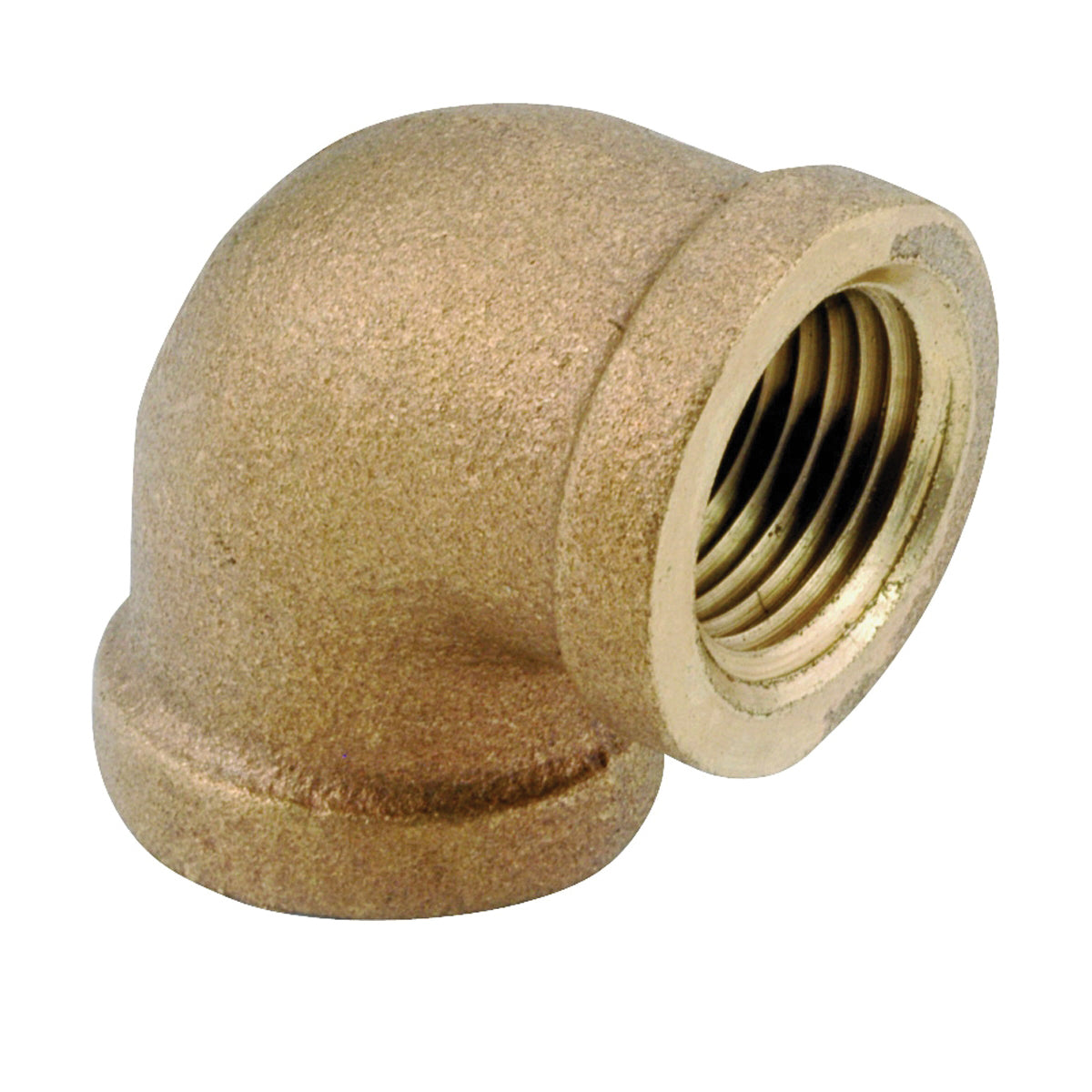 Anderson Metals 738100-08 Pipe Elbow, 1/2 in, FIP, 90 deg Angle, Brass, Rough, 200 psi Pressure