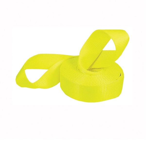 KEEPER 89922-10A Vehicle Recovery Strap, 15,000 lb, 2 in W, 20 ft L, Yellow