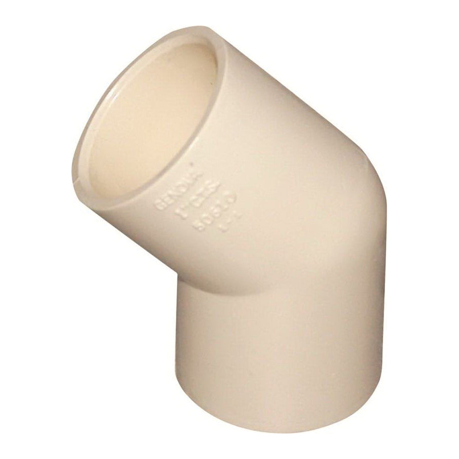 GENOVA 500 Series 50610 Pipe Elbow, 1 in, Slip-Joint x Slip, 45 deg Angle, CPVC, 400 psi Pressure