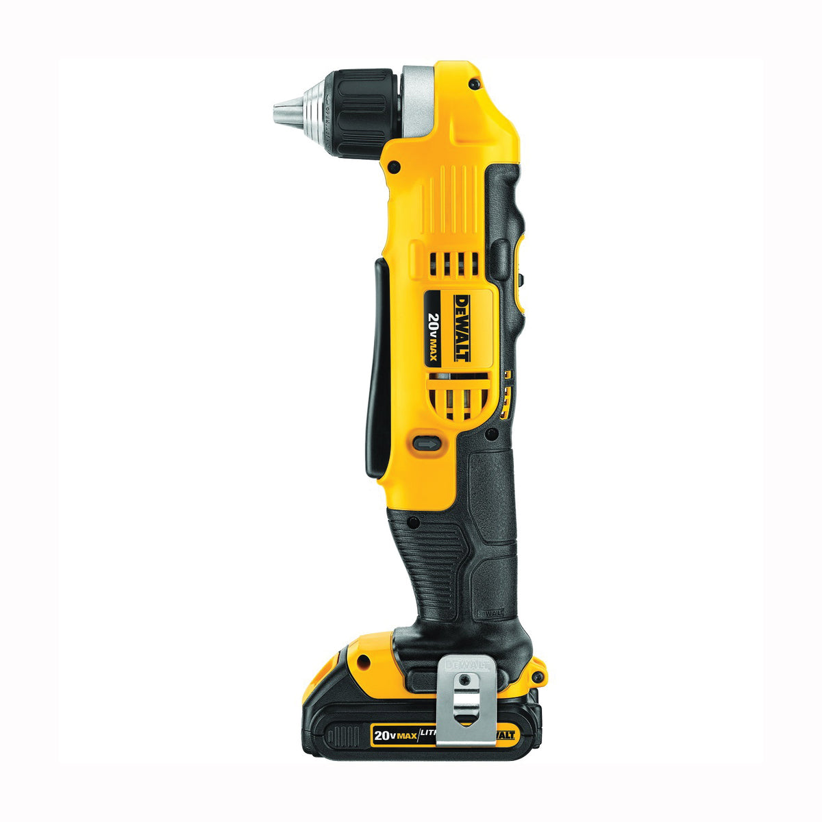 DeWALT DCD740C1 20V Max 3/8" Right Angle Drill/Driver Kit (Includes 20V Max 1.5ah Battery, Charger, Belt Hook, and Kitbox)