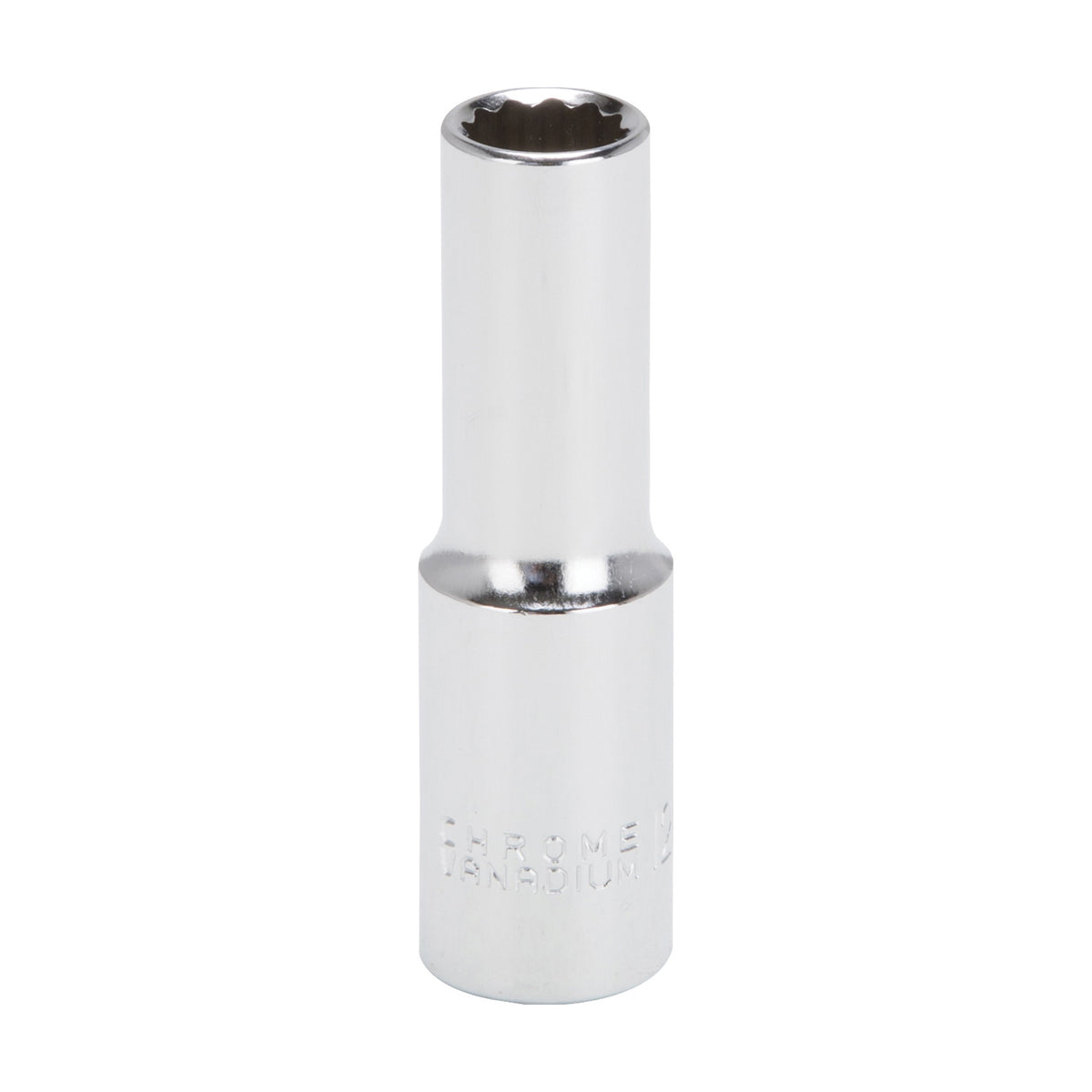 Vulcan MT6528973 Drive Socket, 12 mm Socket, 1/2 in Drive, 12-Point, Chrome Vanadium Steel, Chrome