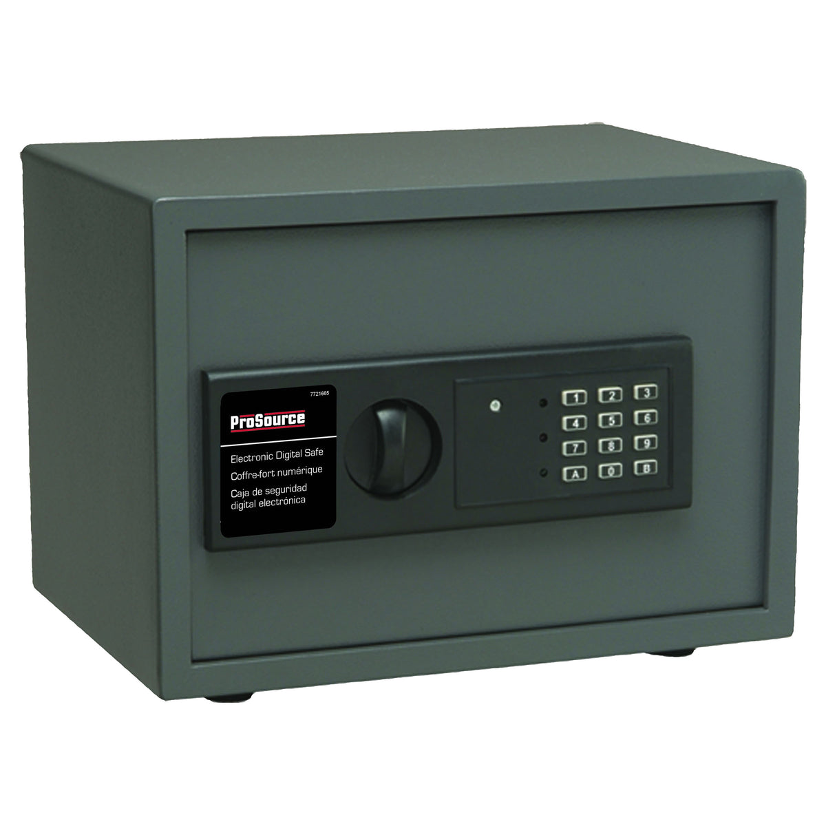 ProSource JL-45891-3L Digital Electronic Safe, 13-3/4 in W x 9-7/8 in D x 9-7/8 in H Exterior, Solid Steel, Dark Gray