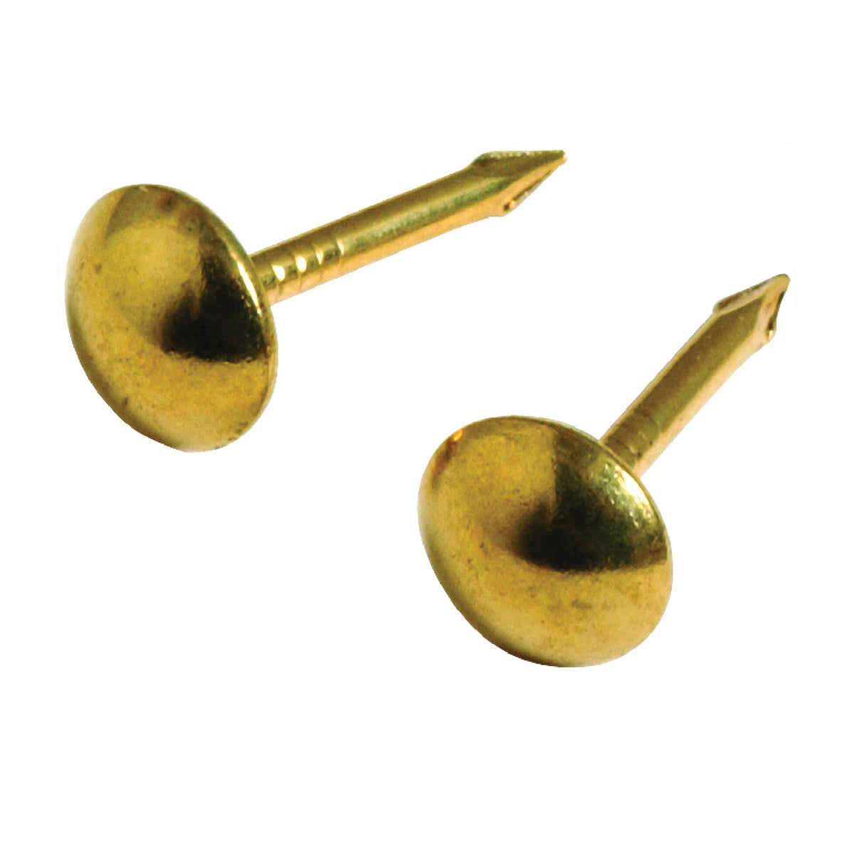 HILLMAN 122690 Furniture Nail, 7/16 in L, Brass, Round Head