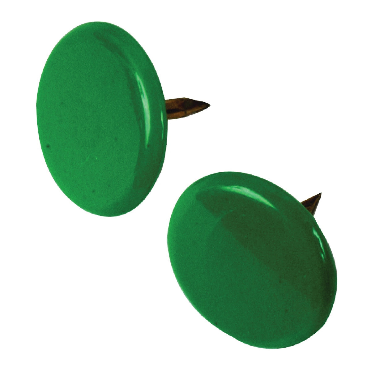 HILLMAN 122675 Thumb Tack, 15/64 in Shank, Steel, Painted, Green, Cap Head, Sharp Point