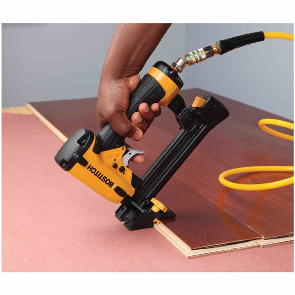 Bostitch EHF1838K Flooring Stapler, 1 to 1-1/2 in W Crown, 1 to 1-1/2 in L Leg, 100 Magazine, 160 in-lb Air