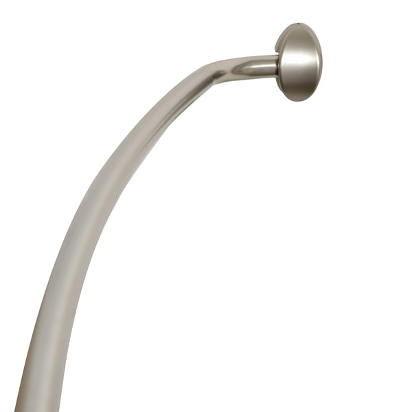 Zenna Home 35603BN06/35061BN Shower Rod, 60 to 72 in L Adjustable, 1 in Dia Rod, Aluminum, Brushed Nickel