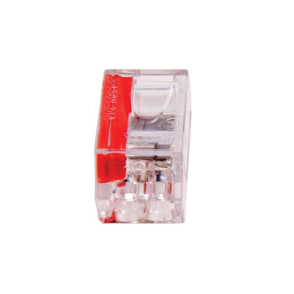 GB PushGard 19-PC2 Wire Connector, 22 to 12 AWG Wire, Copper Contact, Polycarbonate Housing Material, Clear/Red