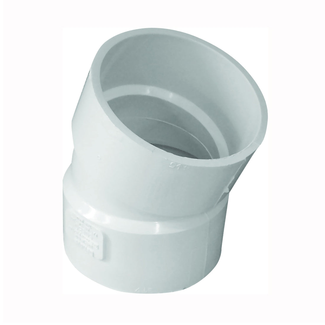 GENOVA 400 Series 40860 Pipe Elbow, 6 in, Hub, 22.5 deg Angle, PVC