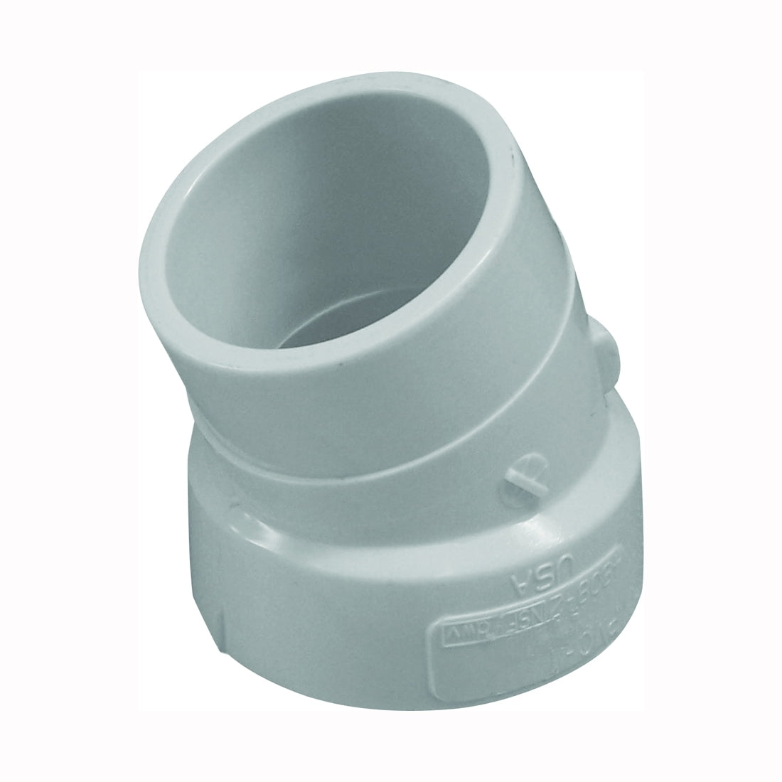 GENOVA 700 Series 75815 Street Pipe Elbow, 1-1/2 in, Hub x Spigot, 22.5 deg Angle, PVC, SCH 40 Schedule