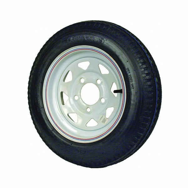 MARTIN Wheel DM412B-5C-I Trailer Tire, 1120 lb Withstand, 4-1/2 in Dia Bolt Circle, Rubber