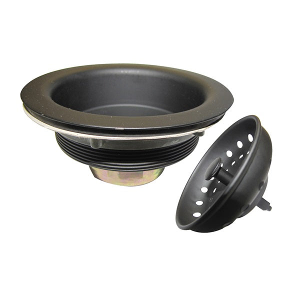 Keeney K5414-BLK Strainer Set, Stainless Steel, For: 3-1/2 in Dia Opening Sink